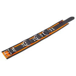 The Red Collier en cuir 3 Anneaux D Orange-Noir